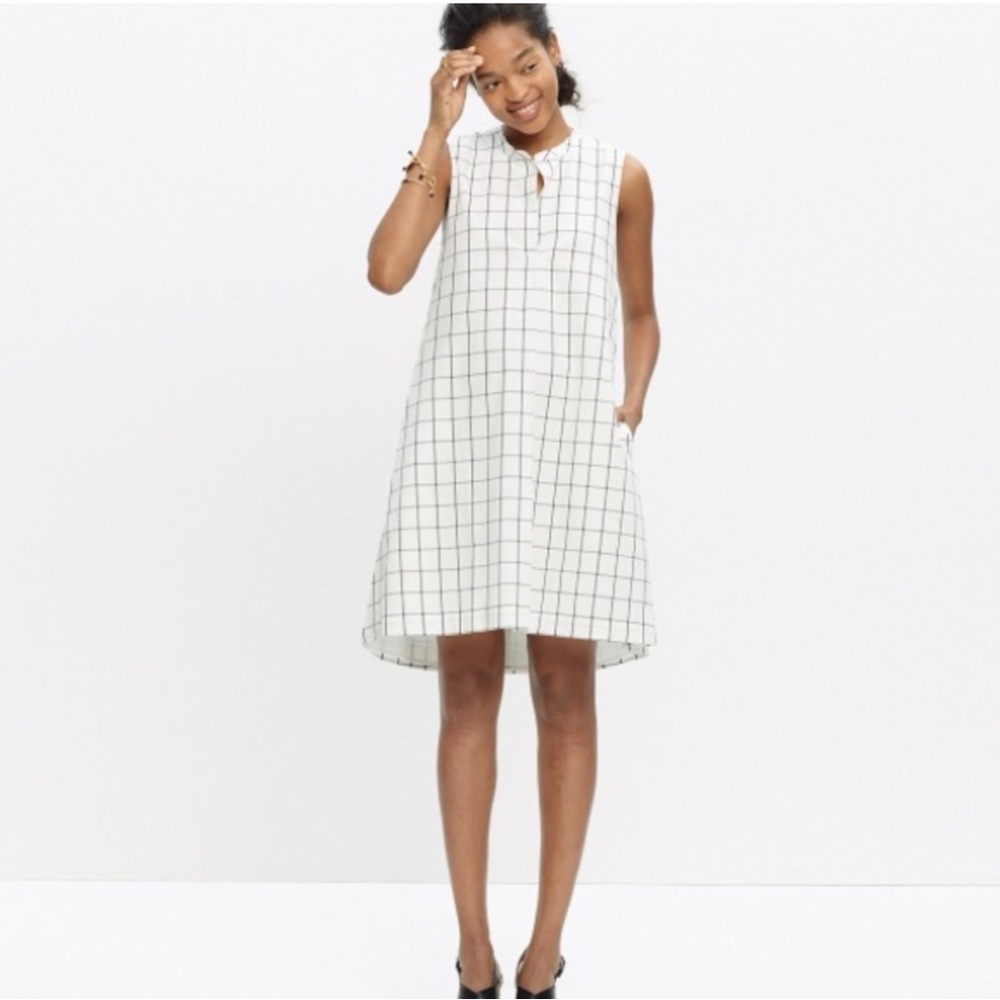Madewell Black and White A-Line Sundress